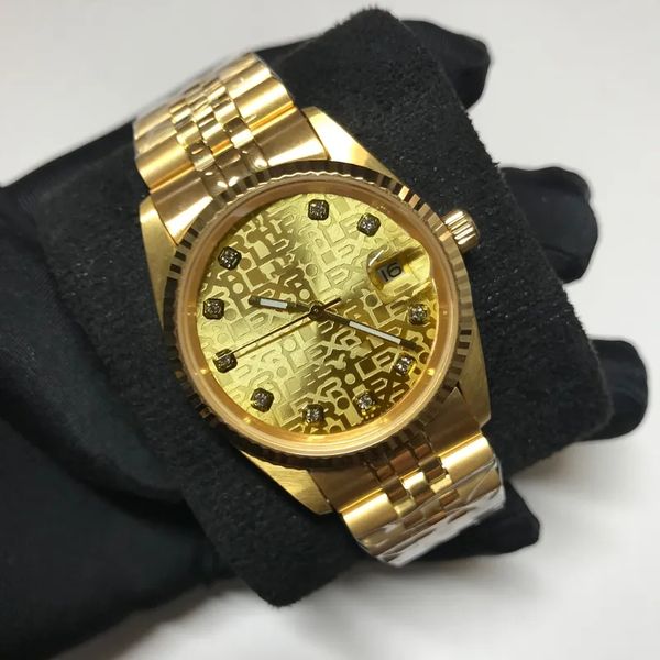 

2813 automatic movement luxury women's watch only 36mm luminous needle stainless steel calendar casual watch, Slivery;golden