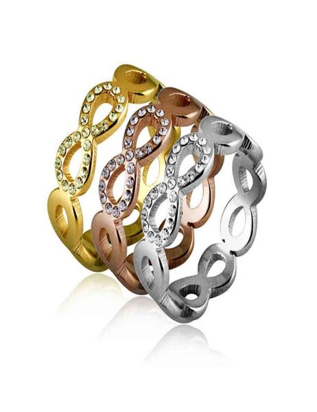 

simple design hollow out infinite finger rings for women ladies 2021 style stainless steel wedding engagement band jewelry8028782, Silver