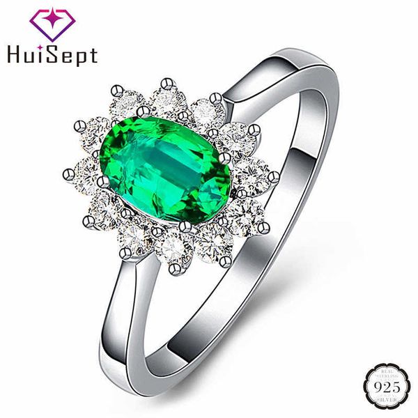 

band rings huisept fashion rings 925 silver jewelry for women oval emerald ruby zircon gemstones ornaments finger ring wedding party gifts j