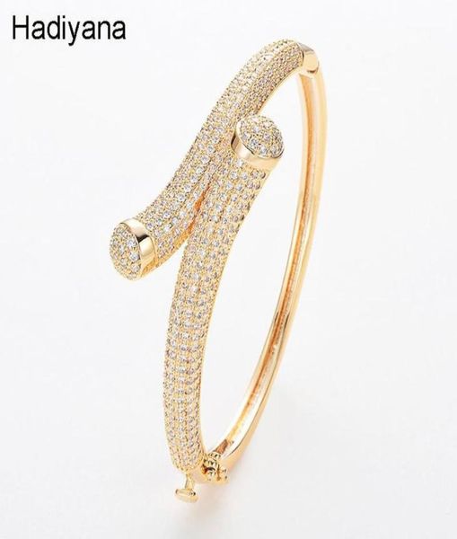 

bangle hadiyana luxury cubic zirconia bracelet fashion personality cross jewelry for women bride wedding party gifts bg400117306534, Black