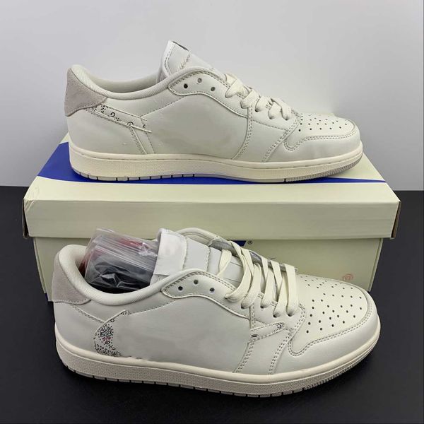 

1s low basketball shoes white flower barb designer shoes sneakers with box newest