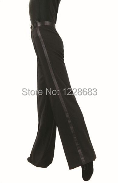 

men's pants black satin ribbon on side panel ballroom tango salsa samba pants dancing boy mens latin dance pants 230517