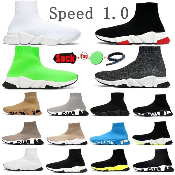 

2023 designer sock shoes casual running shoes triple black white red beige sports sneakers socks trainers mens women knit boots platform 36-