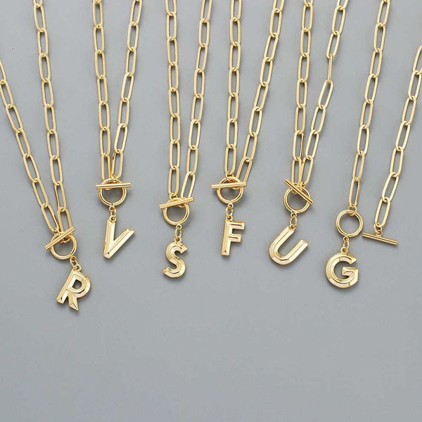 

jewelry pendant necklace letter gold plated trendy hip hop 26 english letters, Black