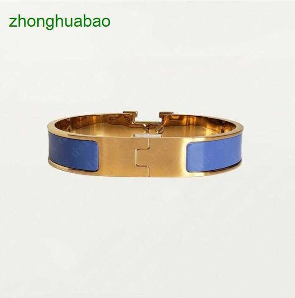 

hemres designer bracelet classic h designer 18k gold bangle luxury brand enamel bracelet for men women birthday mother' day jewelry hol, Black