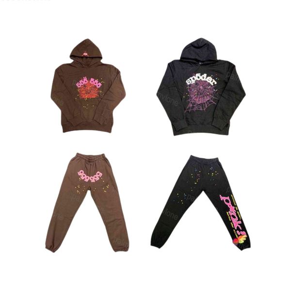 

men's hoodies sweatshirts red sp5der 555555 hoodie men women angels number puff pastry printing graphic spider web kang ye set s-2xlwaw, Black
