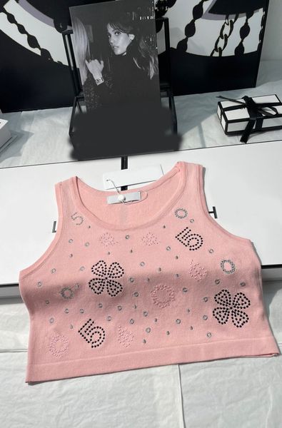 

fashion women's flower sequin embroidery knit tank casual o-neck sleevless summer crop ladies 2023 tanks, White