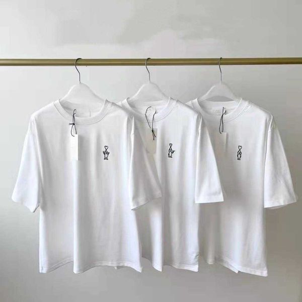 

men and women's t-shirt summer designer new fresh white short-sleeved couples cartoon villain chest print pattern bottoming shirt, White;black