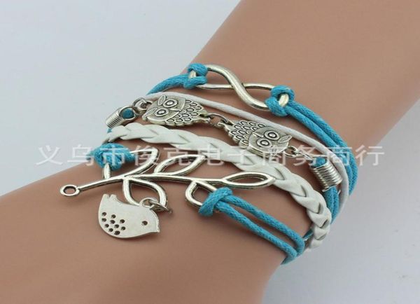 

new style men weaving 2021 multilayer rope leather bracelet who8188203, Black