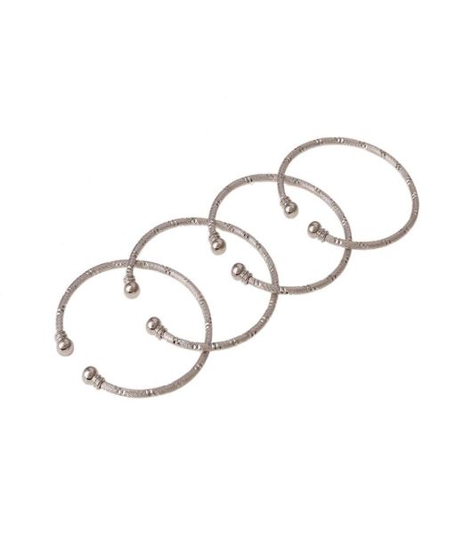 

india brass 4pcs openable bangle bracelet arab ethiopian bangle gold color dubai africa jewelry gift3789203, White