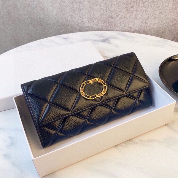 

luxury designer women wallet flap bag lychee grain calfskin leather gold metal hardware card holder purse zipper pocket clutch handbag pract, Red;black