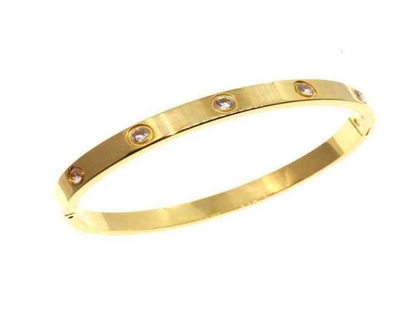 

new fashion diamond inlaid buckle bracelet electroplated rose gold titanium steel jewelry1638960, Black