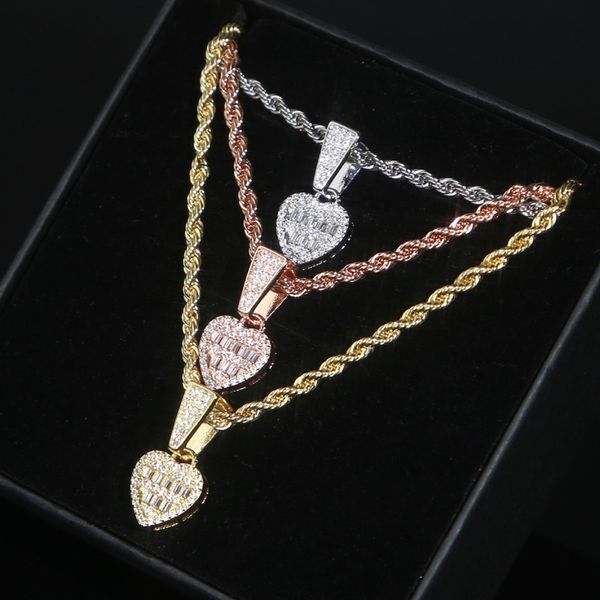 

new arrived fashion iced out sparking bling 5a cubic zirconia cz heart pendant earring necklace fashion women jewelry set, Silver