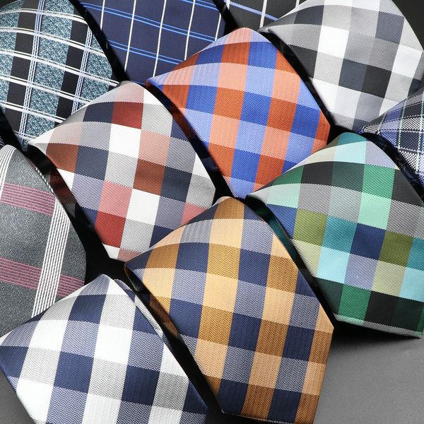 

neck ties baru plaid dasi klasik 8cm jacquard aksesoris harian memakai pesta pernikahan setelan kemeja hadiah untuk pria 230517, Blue;purple