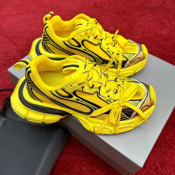 

2023 luxury 3xl sneakers shoes track 9 9.0 men women retro trainers casual black white yellow mesh nylon brand designer sports treaded runne