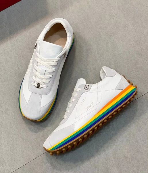 

2023 econyl taffeta sneakers shoes men chunky rubber soles technical fabric men trainers rainbow pattern outdoor casual walking & runner spo, Black