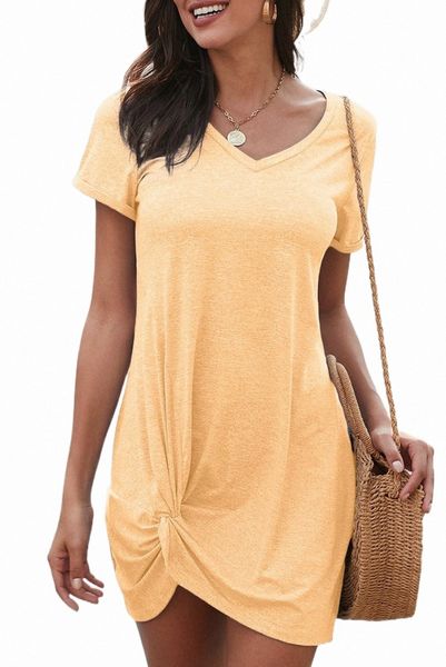 

yellow the triblend side knot dress 2023 new c4yy#, Black;pink