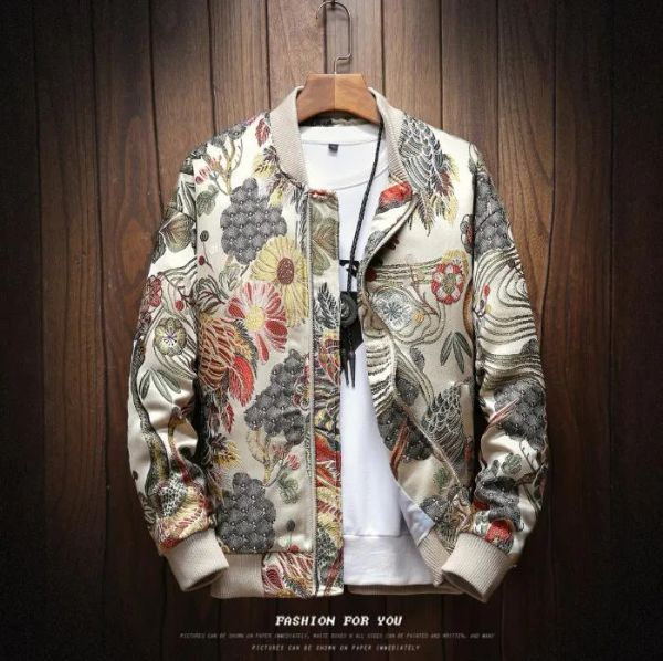 

men's jackets japanese embroidery men casual jacket coat man hip hop streetwear male coat bomber clothes spring autumn quy, Black;brown