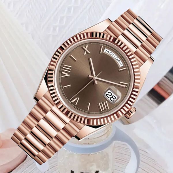 

men watch fashion watchs automatic watches black mechanical classic style stainless steel waterproof luminous sapphire ceramic wristwatches, Slivery;brown