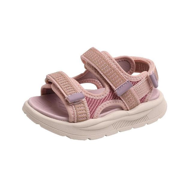 

sandals kids shoes children summer webbing casual lightweight soft sole beach f12496, Black;red