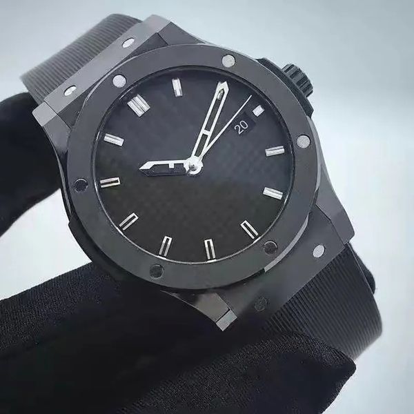 

men's automatic mechanical watch rubber/leather strap 42mm fashion sapphire multi-color dial fashion luminous watch luxury, Slivery;golden