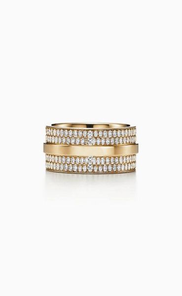 

couple rings wide diamond ring in 18k rose gold silver plated narrow ring for lovers designer jewerly fashion accessory wear weddi1241625
