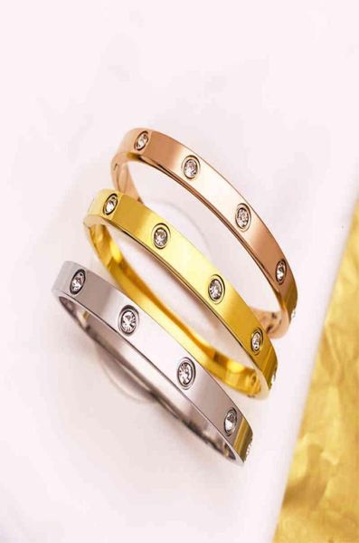 

korean titanium steel ten diamond women039s 18k gold bracelet open versatile stainless full bracelet5316531, Black