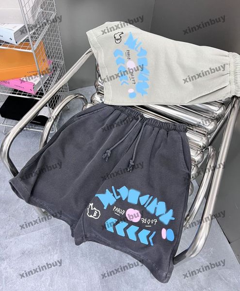 

xinxinbuy men women designer shorts pant paris destroyed tie dye cotton fabric spring summer black blue khaki s-xl