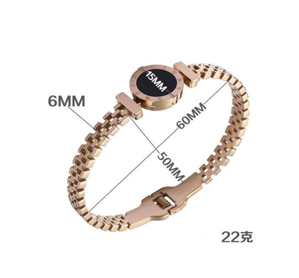 

new roman numeral black round stainless steel bracelet fashion 18k rose gold h bracelet titanium steel hollow women039s love01910024