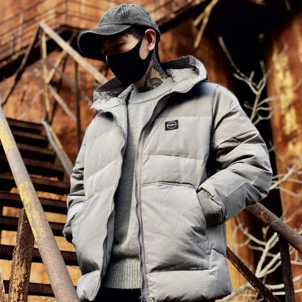 

fashion cotton jacket man parkas coat designer woman warm jackets cool style windbreaker coats 2 colors wcv, Black;brown