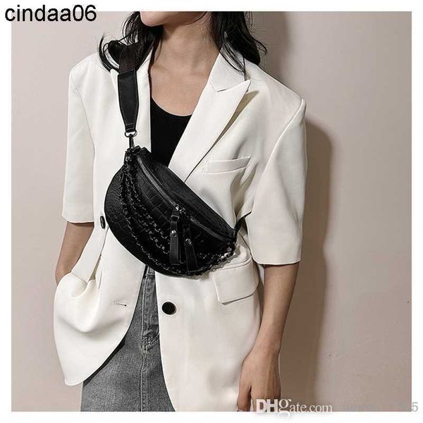 

super fire chest bag 2023 fashionable chain women's waist bag wide shoulder strap waistpacks bounce small bag