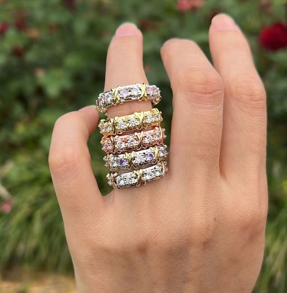 

choucong brand wedding rings eternity fashion jewelry 10kt white gold fill amethyst cz diamond gemstones party women engagement cross band r, Slivery;golden