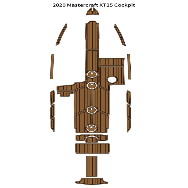 

2020 mastercraft xt25 cockpit pad boat eva foam faux teak deck floor mat