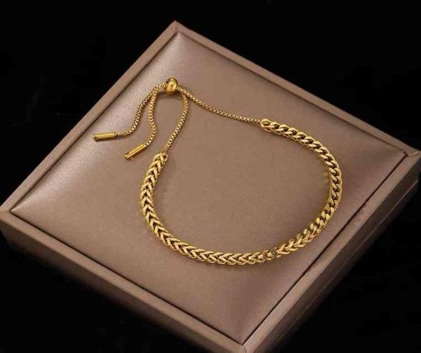 

korean version simple female titanium steel bracelet personality four leaf grass fashion do not fade hand accsori2674761, Black