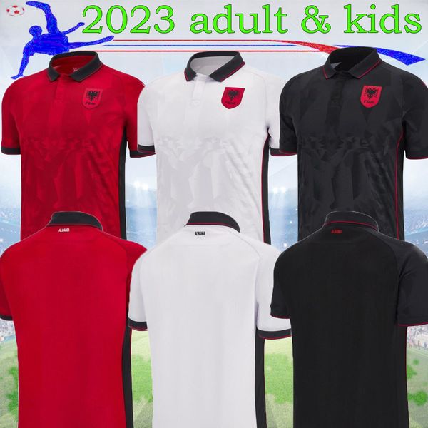 

2023 albania soccer jerseys 23 24 kristjan asllani marash kumbulla myrto uzuni nedim bajrami home red away white third black men football sh