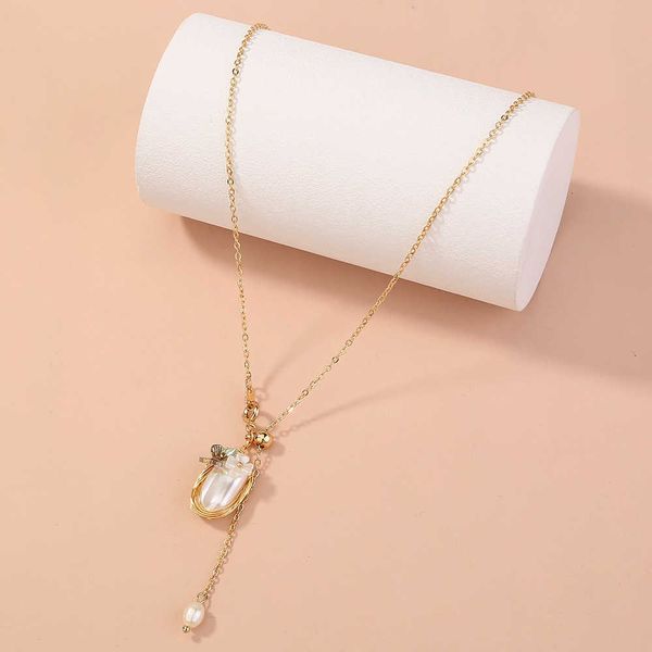 

jewelry pendant necklace fengxiaozhong necklace handmade chinese style court pearl long women's, Black