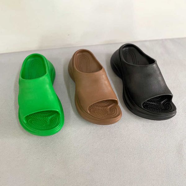 

designer platform sandal poolcroc slippers slides beach waterproof women rubber slippers mules outdoor slides lady with box no445, Black