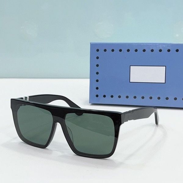 

2023 women men fashion sunglasses black width plank full frame light green gradient color square glasses available with box, White;black