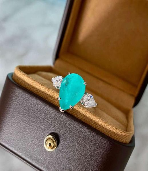 

hbp fashion luxury jewelry s925 pure silver water drop 14 simulation palaiba diamond ring 10 carats luxurious and sweet8873505