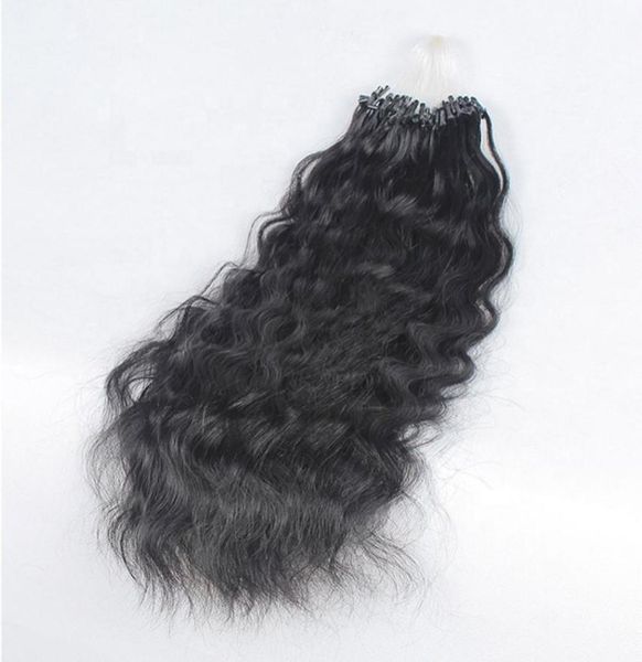 

natural wave malaysian remy hairs mirco loop ring hair extensions 100g machine made for women2899822, Black