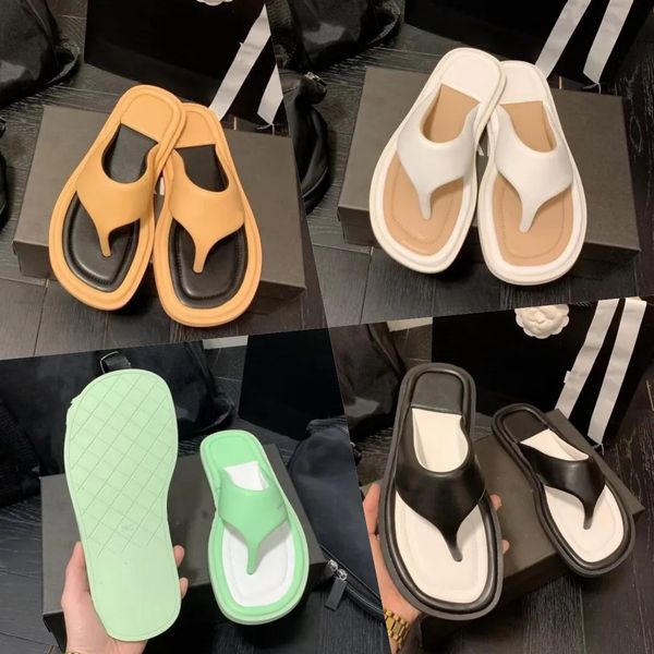 

designer candy color slippers summer bread sandal comfort slides luxury women sandal fashion flat bottom flip-flops leisure beach shoes slip, Black