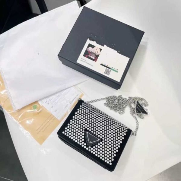 

kids triangle rhinestone handbag girls metal chain crossbody bags children shoulder bag facotry supply, Black