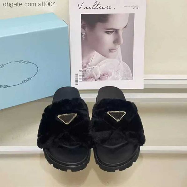 

designer slippers shearling hard bottom sandales soft plush furry open toe fur slides fuzzy fluffy slip on house shoes indoor outdoor slippe, Black
