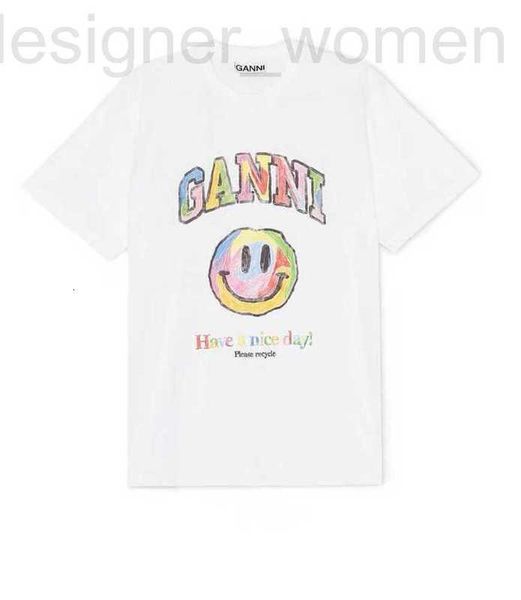 

women's t-shirt designer 2023ss women t shirt rainbow small flower print gray casual short sleeve jwku, White