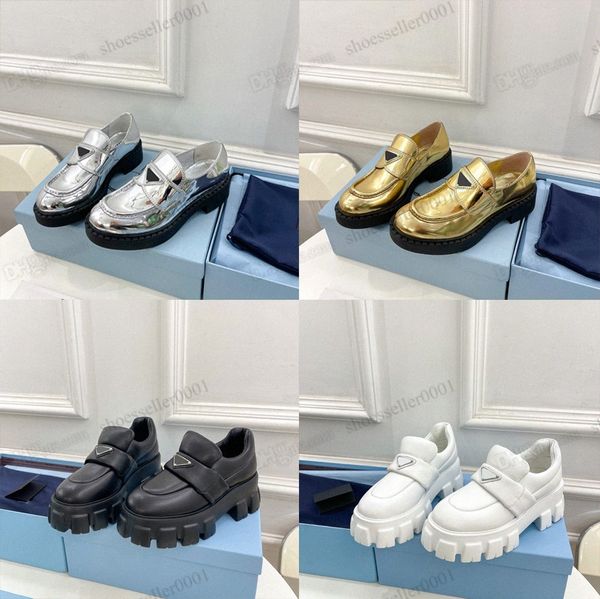 

luxury designer monolith short boots ladies golden chocolate brushed leather shoes loafers triangle logo black shoe increase platform sneake