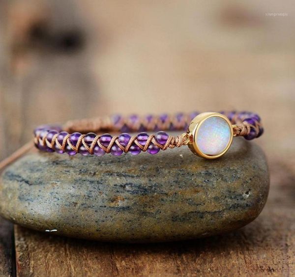 

beads charms bracelet for women natural stone wrap bracelets opal string braided bohemia yoga friendship drop beaded strands3961446, Black