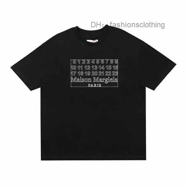 

fashion brand luxury mm6 digital letter printing round neck short sleeve men's and women's casual sports cotton t-shirt tee 2 y929, White;black