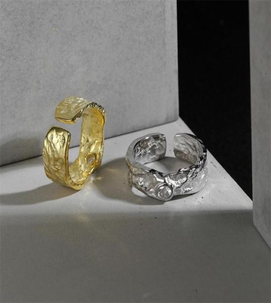 

korean ins minority design irregular grain zircon s925 sterling silver ring2236271