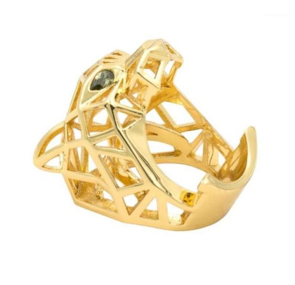 

cluster rings green eyes leopard panther cocktail ring for men women crystals jewelry accessories ria00315610816, Golden;silver