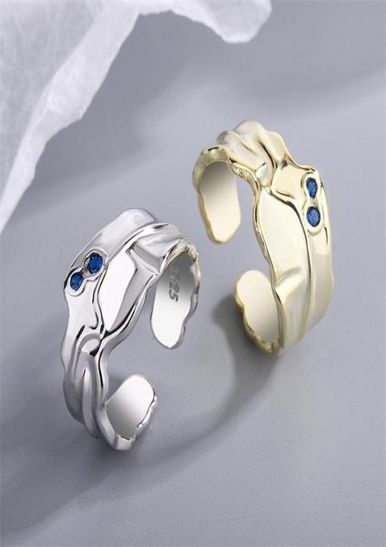 

korean ins minority design texture irregular zircon s925 sterling silver ring3130659